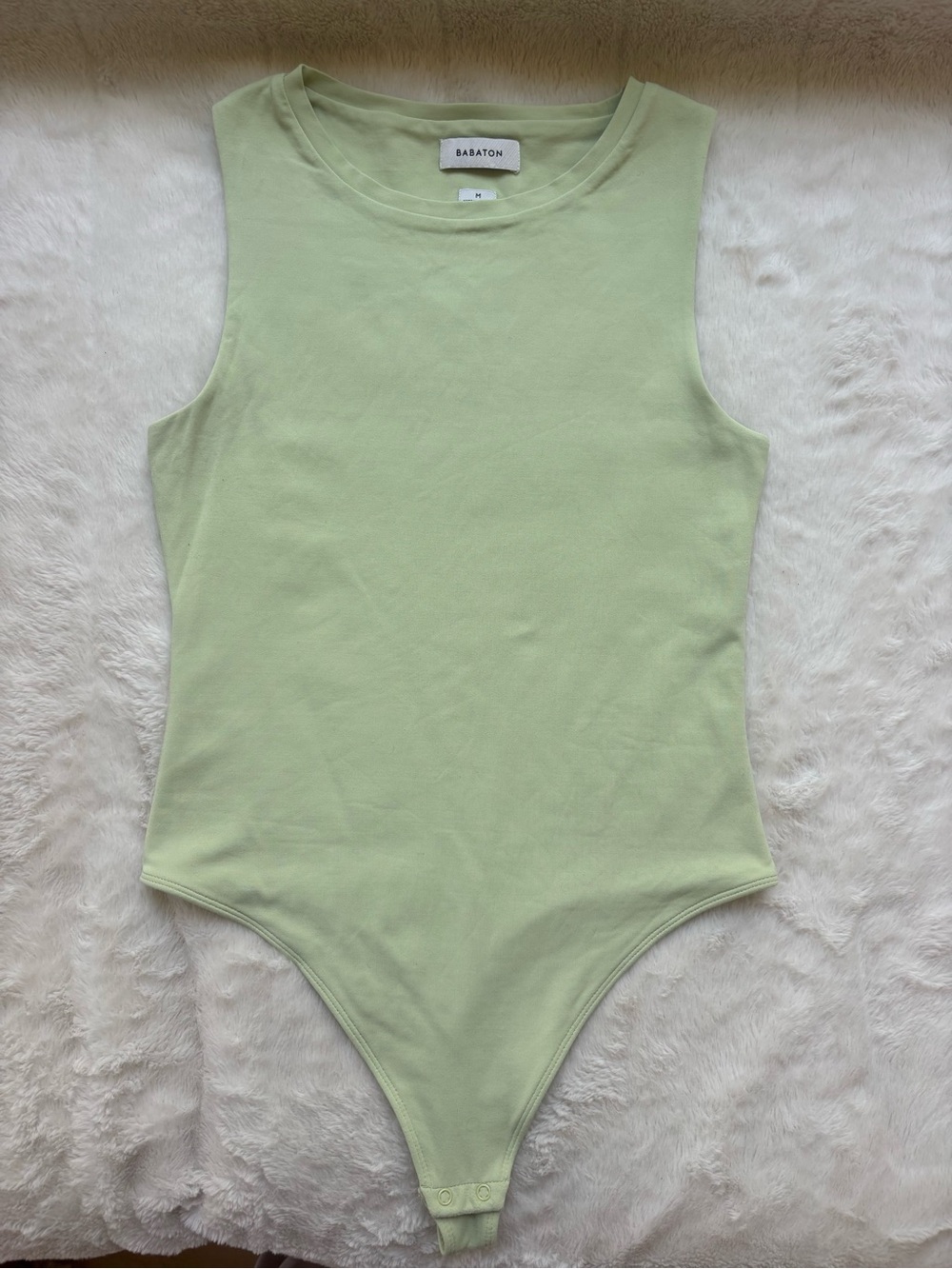 Aritzia Babaton Contour Muscle Bodysuit Sage Green Thong Size M 76535